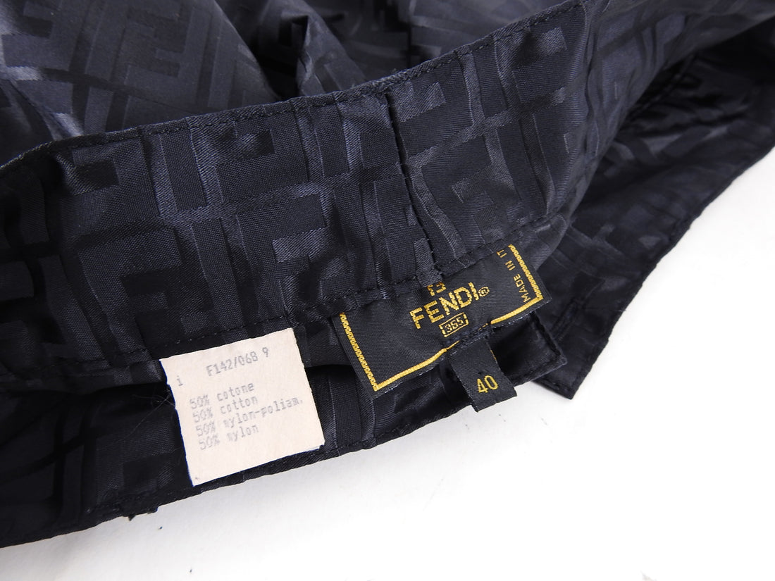 Fendi Vintage 1990's Zucca Monogram FF Logo Straight Leg Pants - IT40 / 4