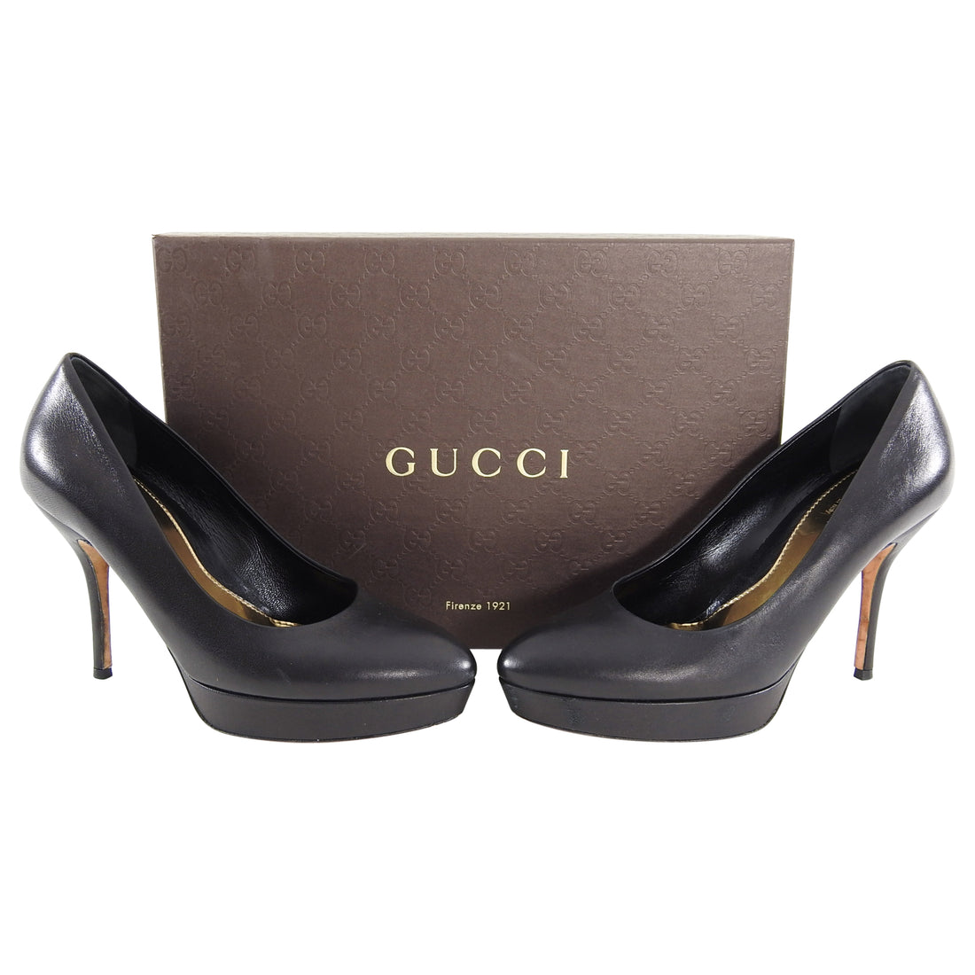 gucci black platform heels