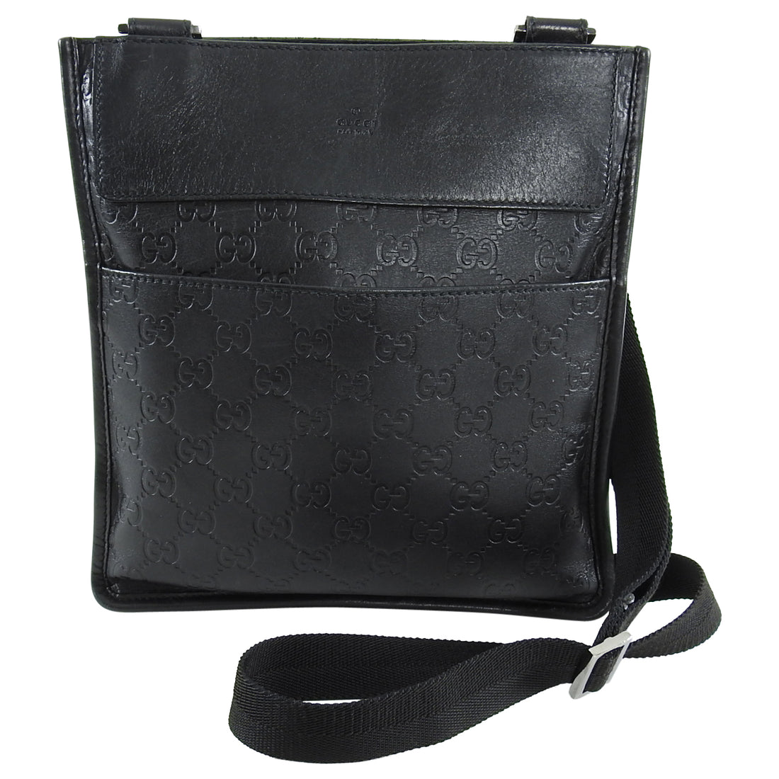 Gucci Guccissima Black GG Leather Monogram Crossbody Bag – I MISS YOU ...