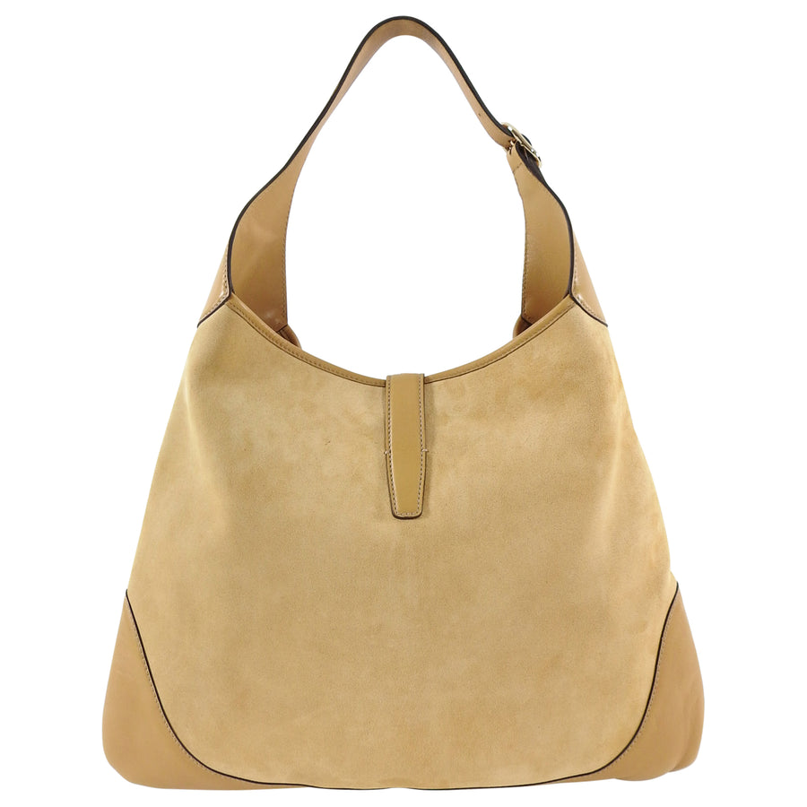 Gucci Jackie O Bouvier Beige Suede Stud Hobo Bag – I MISS YOU VINTAGE