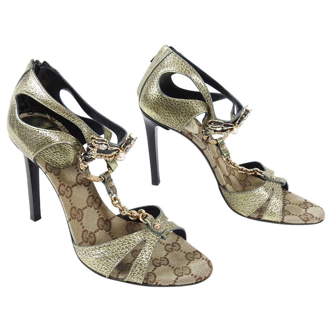 Gucci Tom Ford Fall 2004 Limited Edition Dragon GG Monogram Heels - 6 – I  MISS YOU VINTAGE