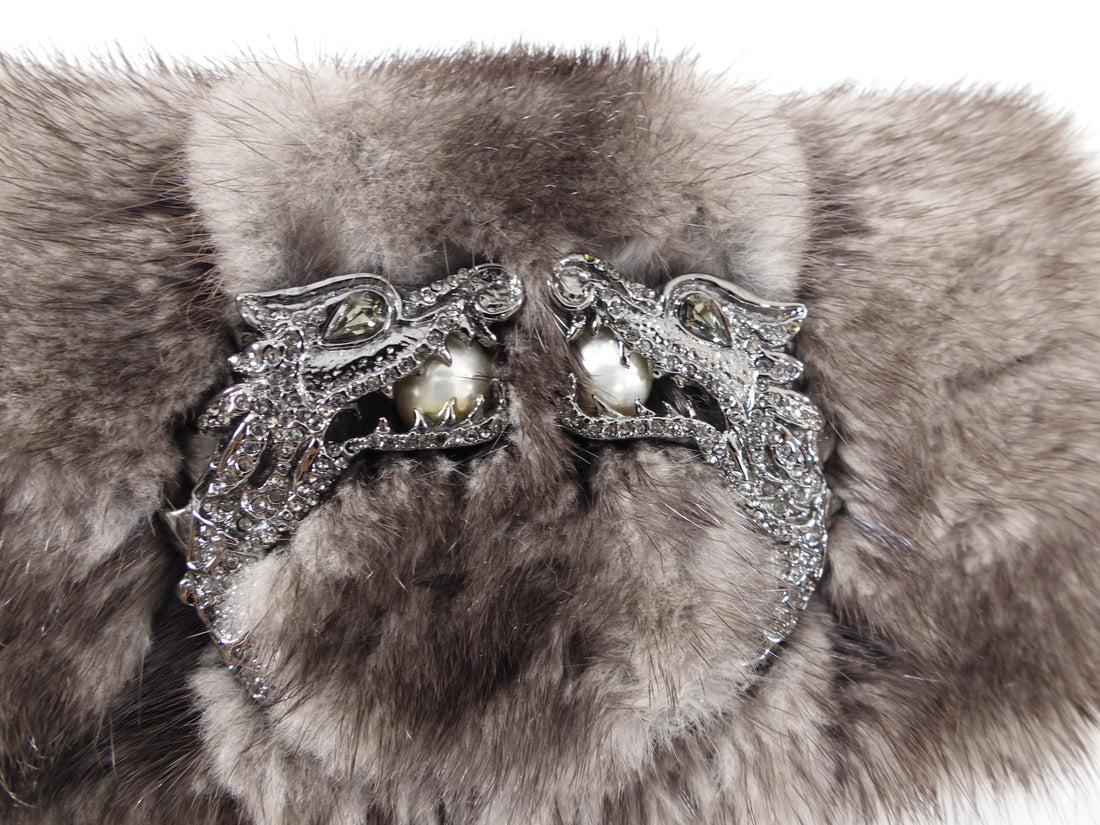 Gucci Tom Ford 2004 Grey Mink Fur Mini Dragon Evening Bag – I MISS YOU  VINTAGE