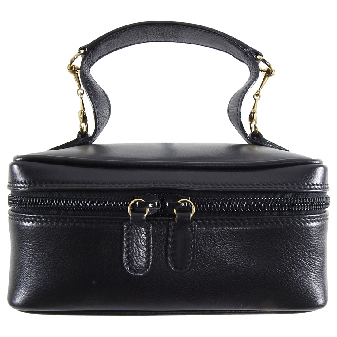 Gucci Vintage Small Black Leather Cosmetic Vanity Travel Bag – I MISS YOU VINTAGE