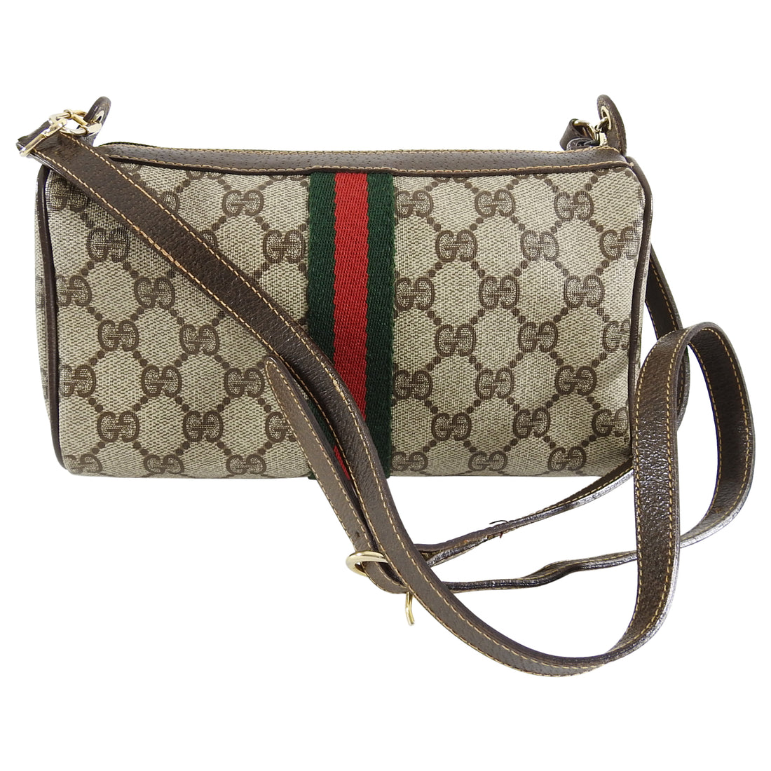 Gucci Vintage 1980’s Brown Monogram Canvas Shoulder Bag – I MISS YOU VINTAGE