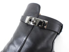 Hermes Black Leather Kelly Zip Ankle Boot - 37