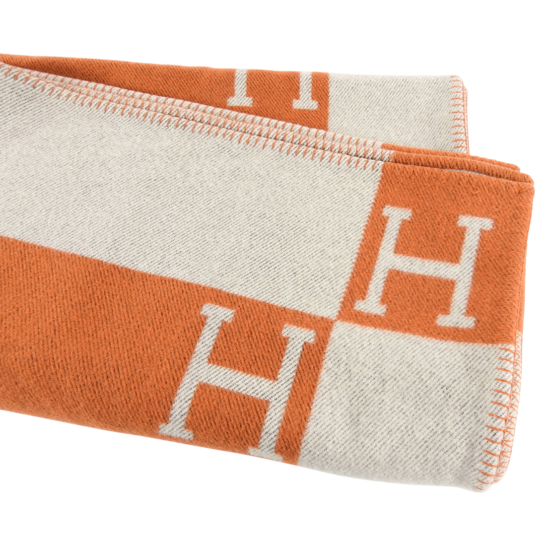 Hermes Orange Avalon H Cashmere Wool Throw Blanket – I MISS YOU VINTAGE