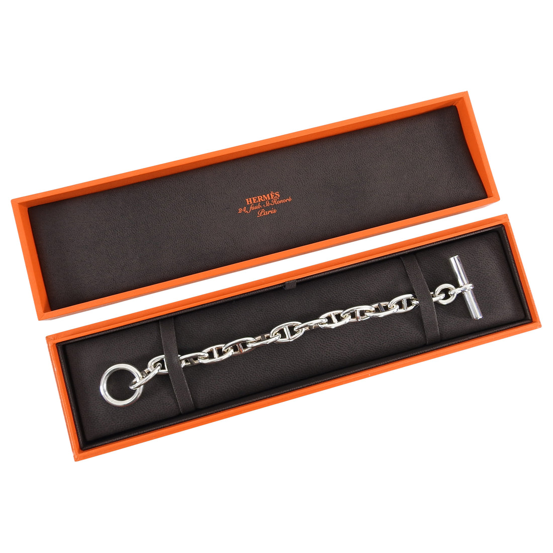 Hermes Chaine D'Ancre Sterling Silver Bracelet Large Model – I MISS YOU ...