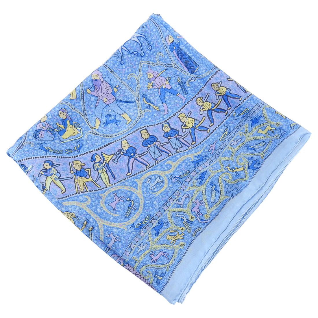 Hermes Lalbhai Dalpatbhai Blue Summer Silk 140cm Shawl Scarf – I MISS ...