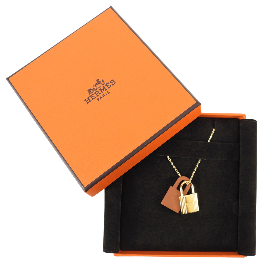 Hermes 2021 O'Kelly Pendant Necklace Gold Plated and Gold Leather – I ...