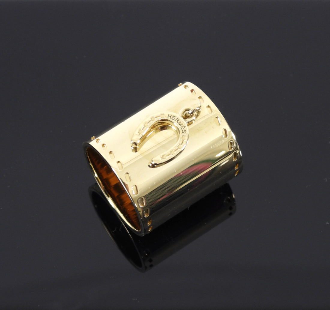 Hermes Goldtone Horseshoe Scarf Ring