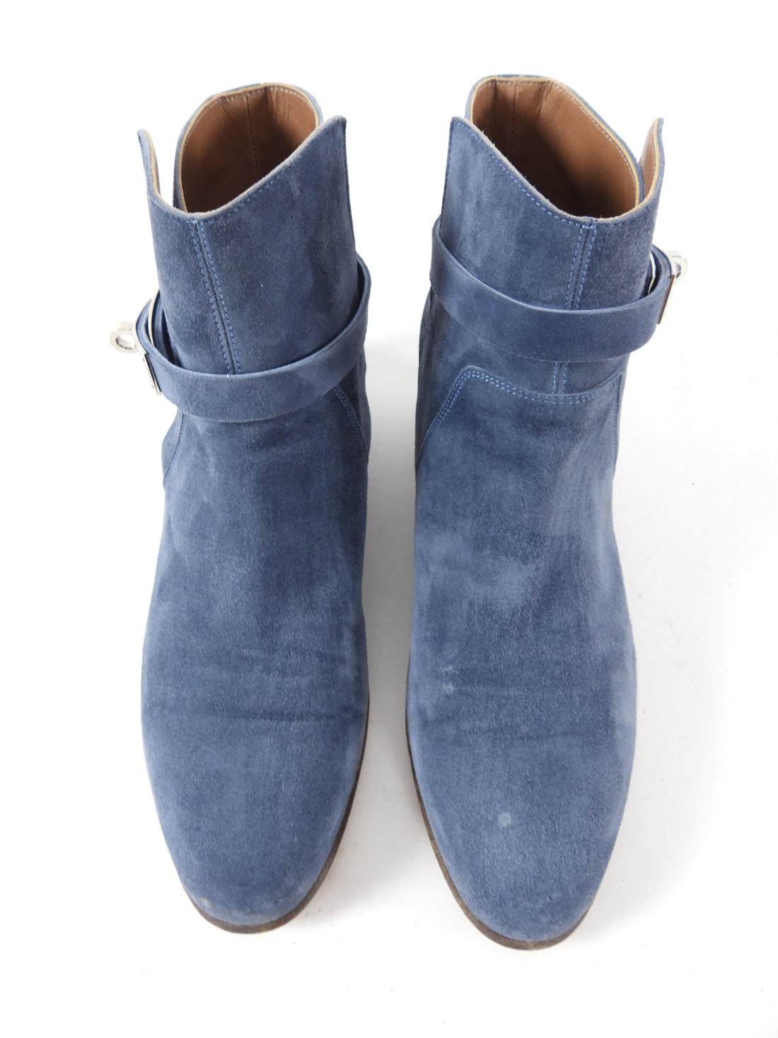 ladies blue suede ankle boots