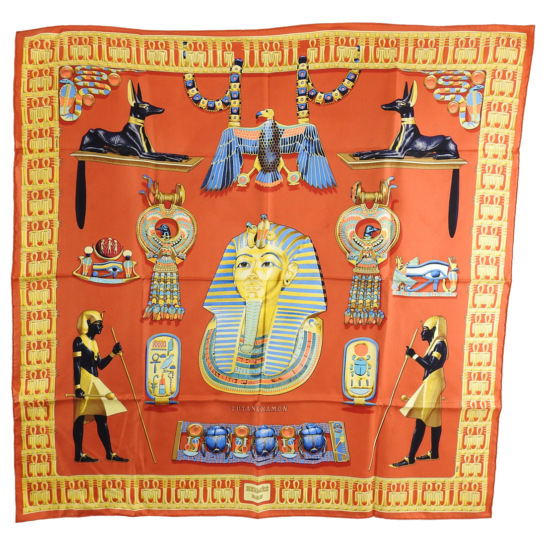 Hermes Tutankhamun Egyptian Pharaoh 90cm Silk Twill Scarf – I MISS YOU ...