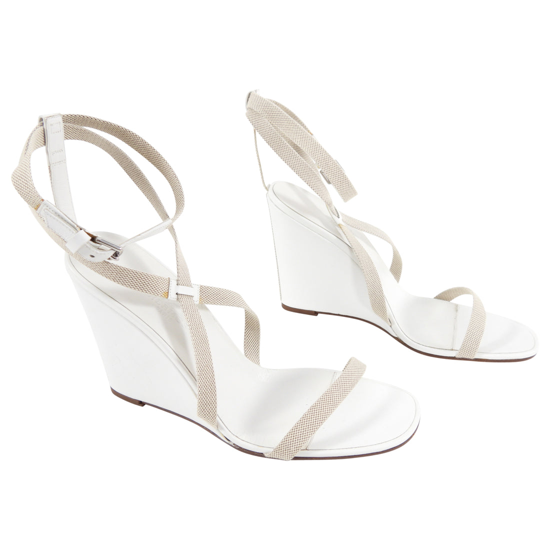 hermes wedges white