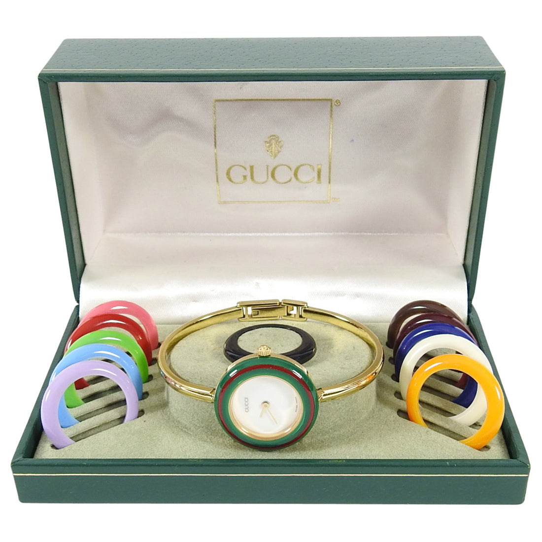 Gucci 1980's Vintage Interchangeable Bezel Bracelet Watch – I MISS YOU  VINTAGE