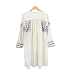 Isabel Marant Etoile Ivory Boho Embroidered Smock Dress - FR40 / M