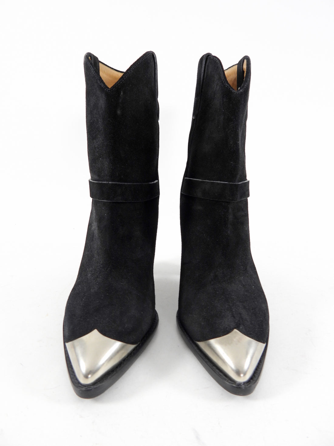 Isabel Marant Black Suede Ankle Western Boots - 40