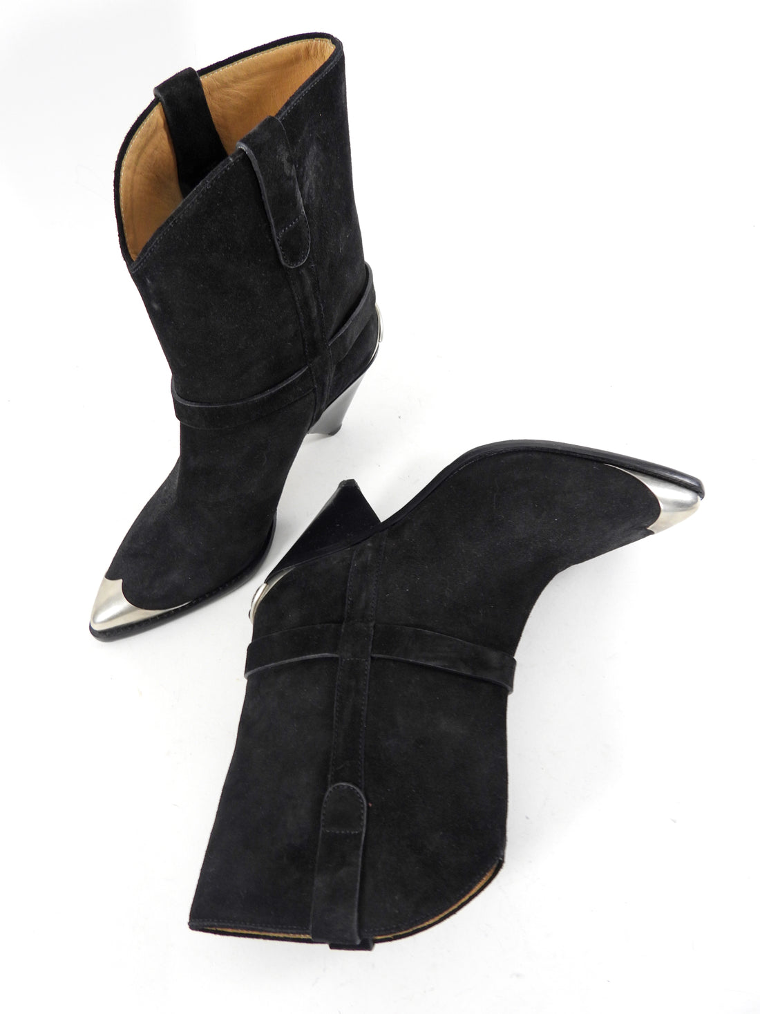 Isabel Marant Black Suede Ankle Western Boots - 40 – I MISS YOU