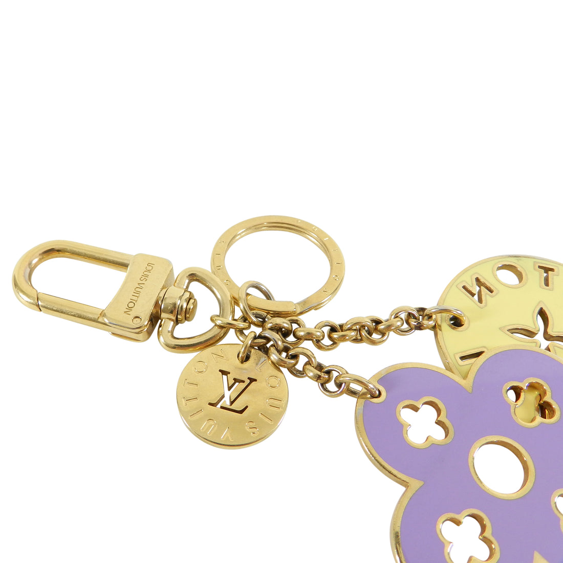 Louis Vuitton Gold and Enamel Logo Keychain – I MISS YOU VINTAGE