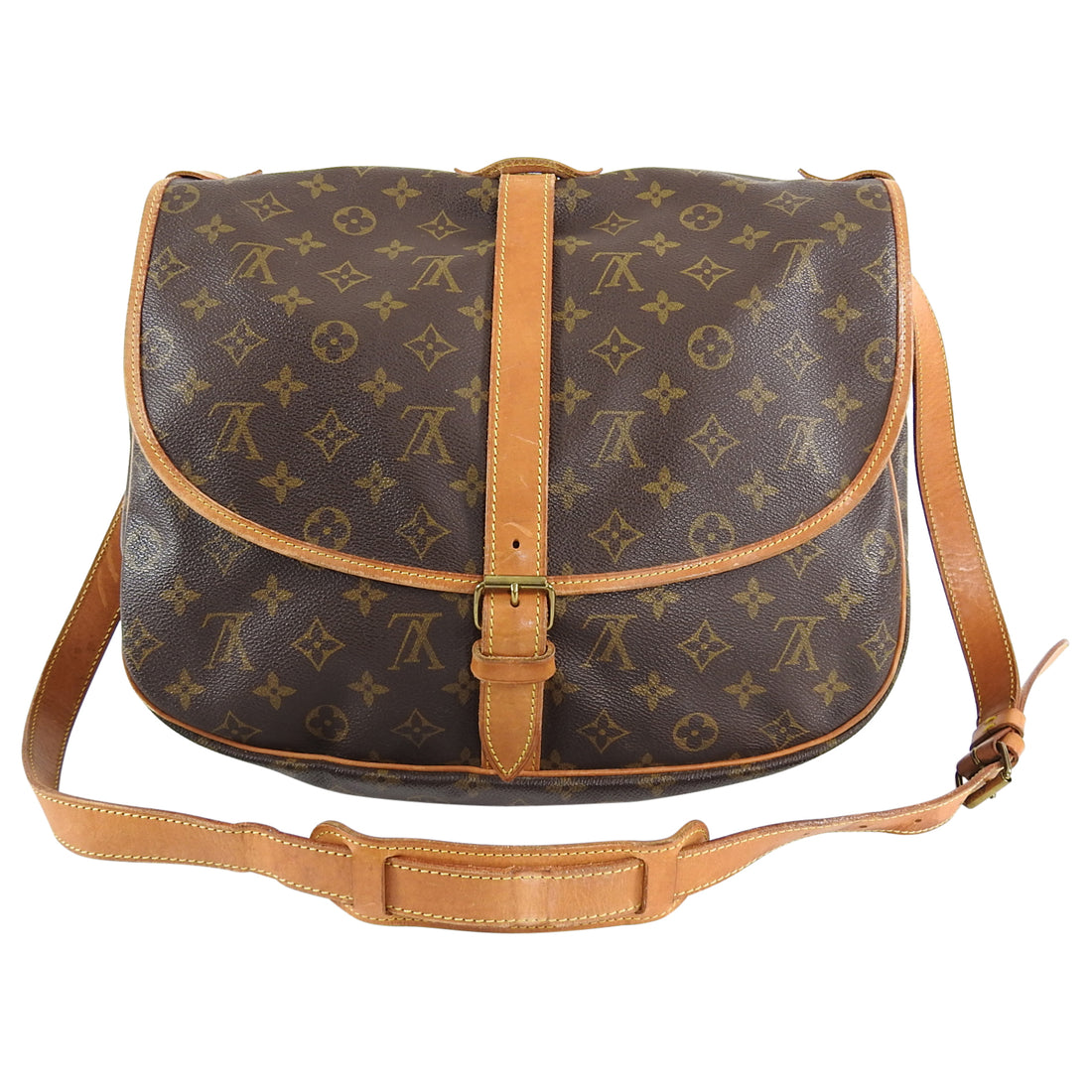 Louis Vuitton Vintage 1992 Monogram Saumur 35 Double Satchel Bag