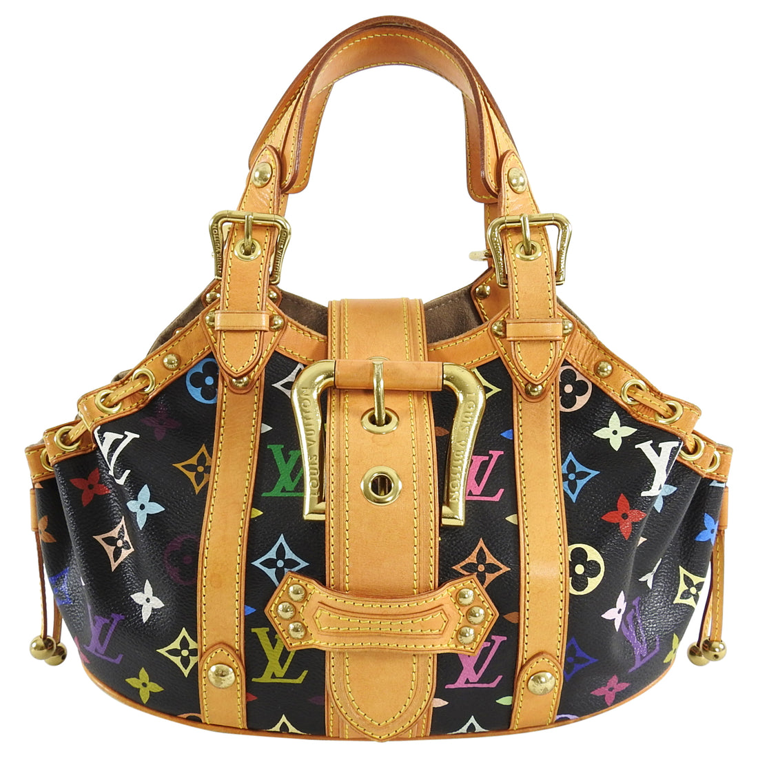 Louis Vuitton Multi Color Black Theda GM Tote Bag – I MISS YOU VINTAGE