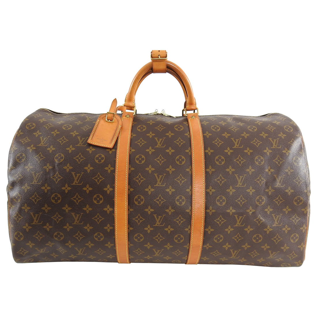 Extra Large Louis Vuitton Bandouliere Monogram Canvas Keepall 60 cm Travel  Bag at 1stDibs