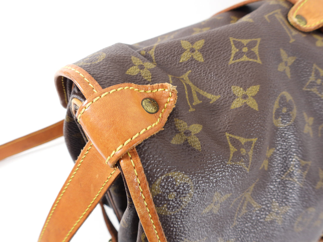 Louis Vuitton Vintage Monogram Saumur 35 Double Satchel Bag – I MISS ...