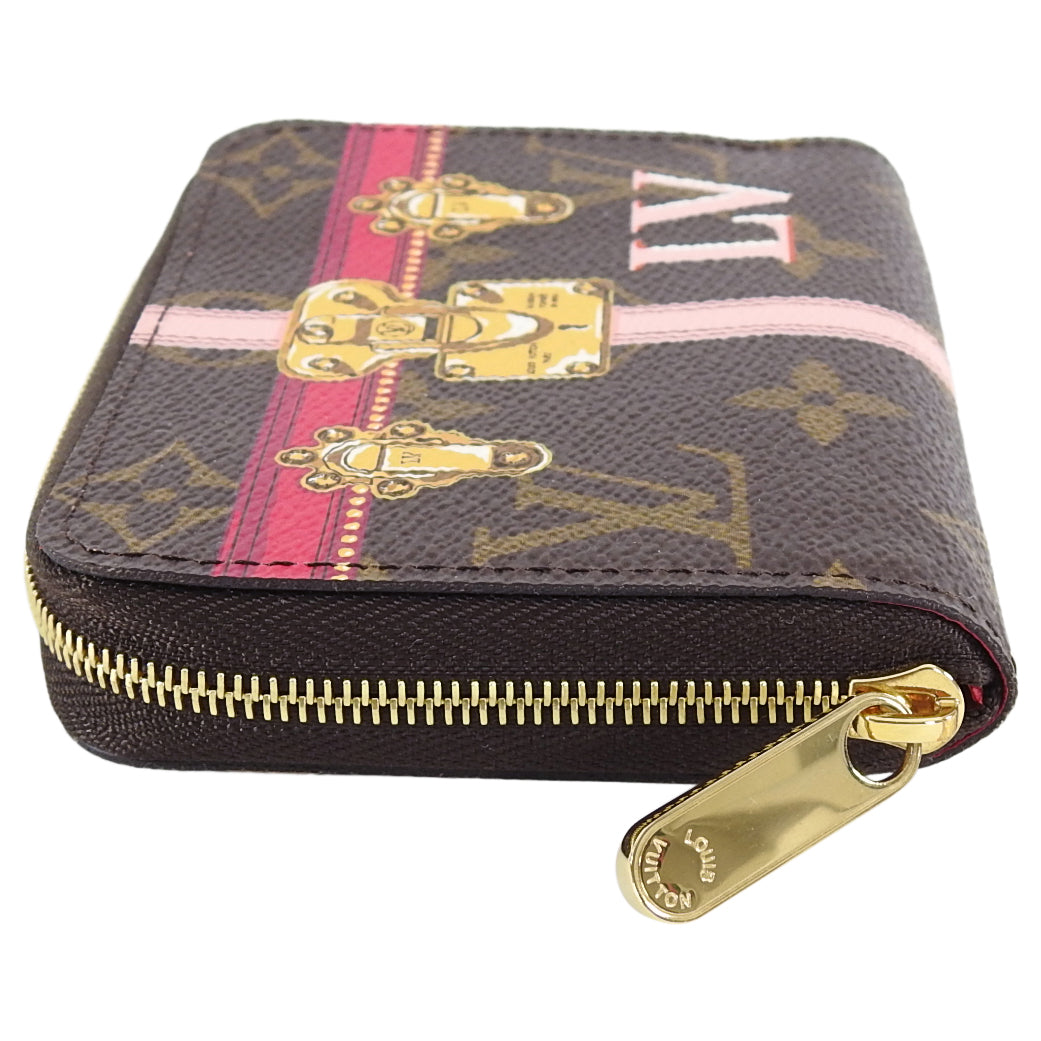 Louis Vuitton Vintage Brown Monogram Canvas Zip Compact Wallet