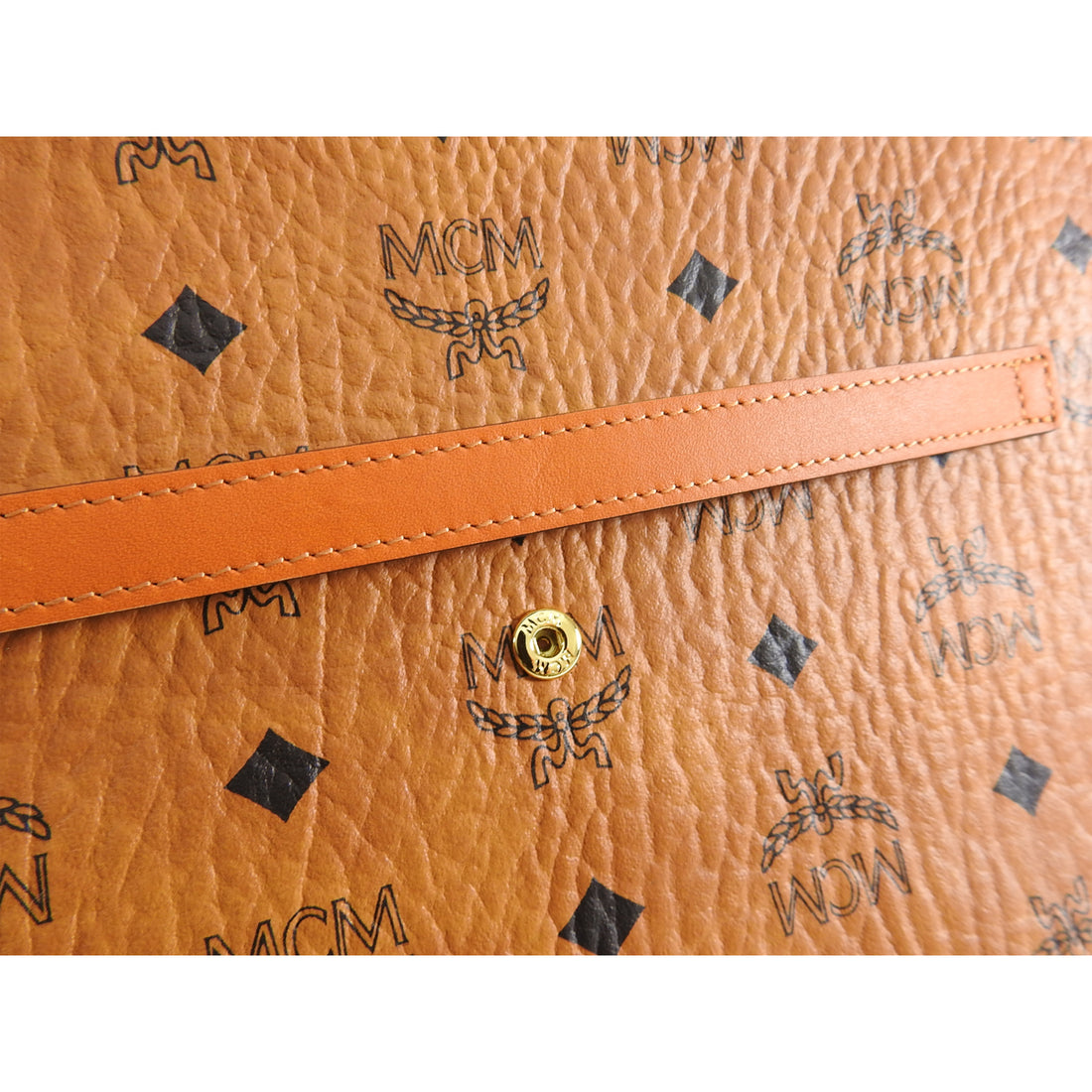 MCM Tan Logo Portfolio Envelope Clutch Bag – I MISS YOU VINTAGE