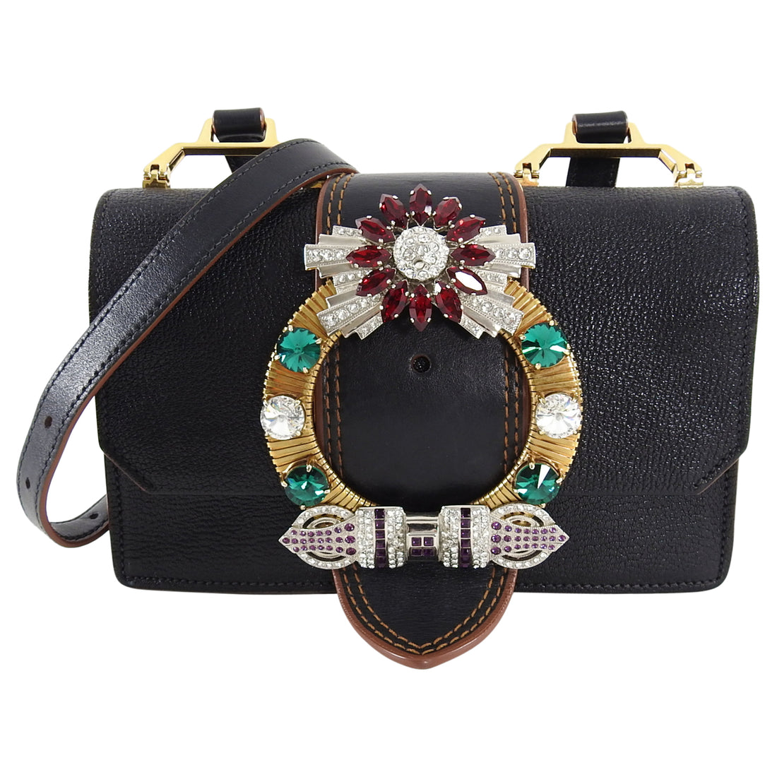 Miu Miu Madras Crystal Jewel Embellished Crossbody Bag – I MISS YOU VINTAGE