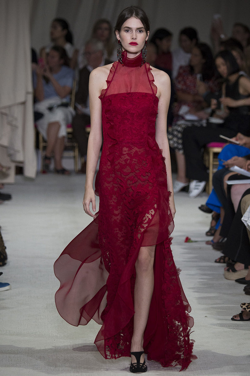 Oscar de la Renta Spring 2016 Red Strapless Lace Gown - 6 – I MISS YOU ...