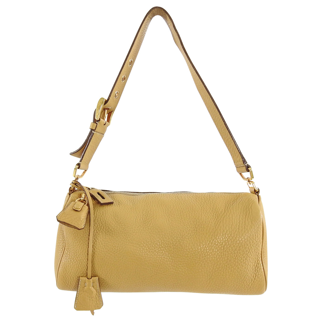 Prada Light Tan Leather Small Lock Shoulder Bag – I MISS YOU VINTAGE