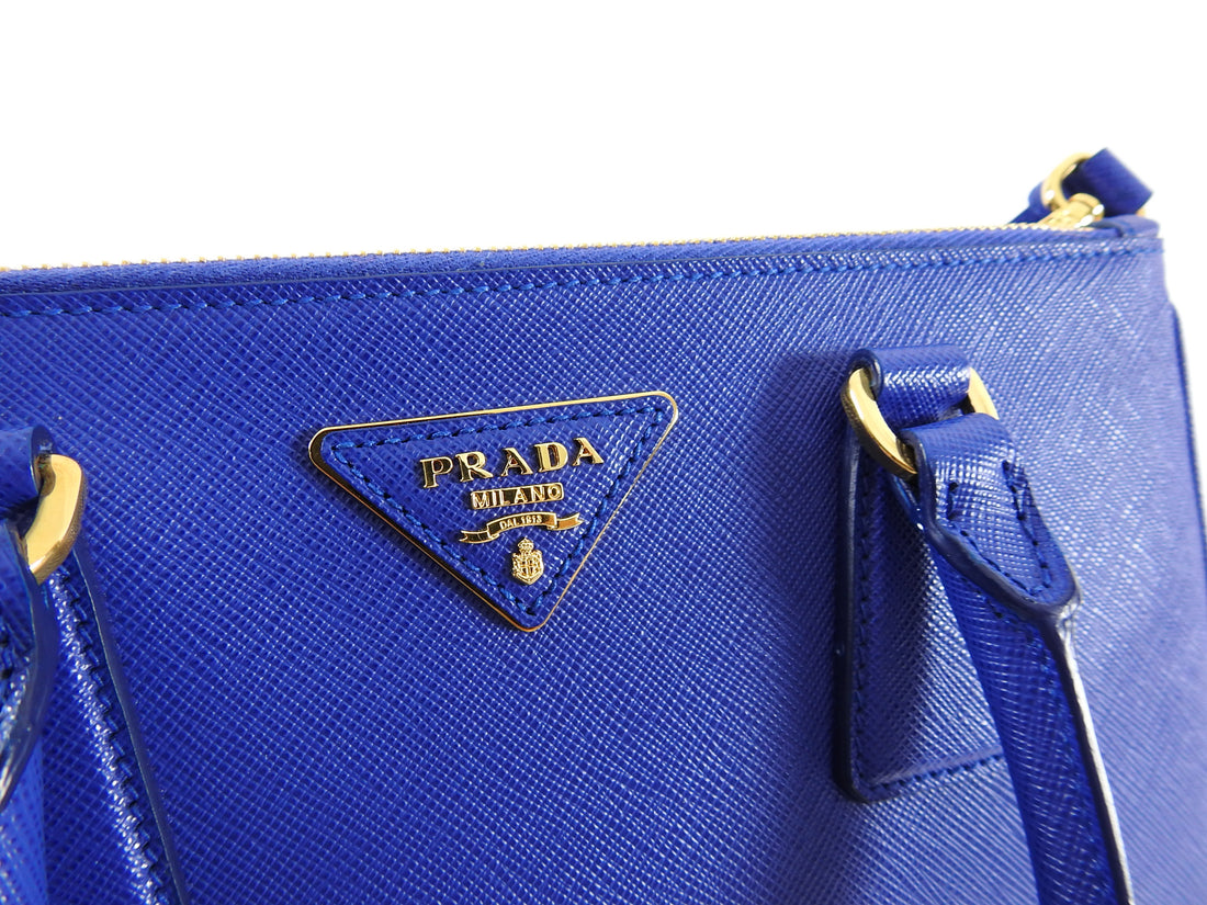 Prada Saffiano Cobalt Blue Mini Galleria Tote Bag – I MISS YOU VINTAGE