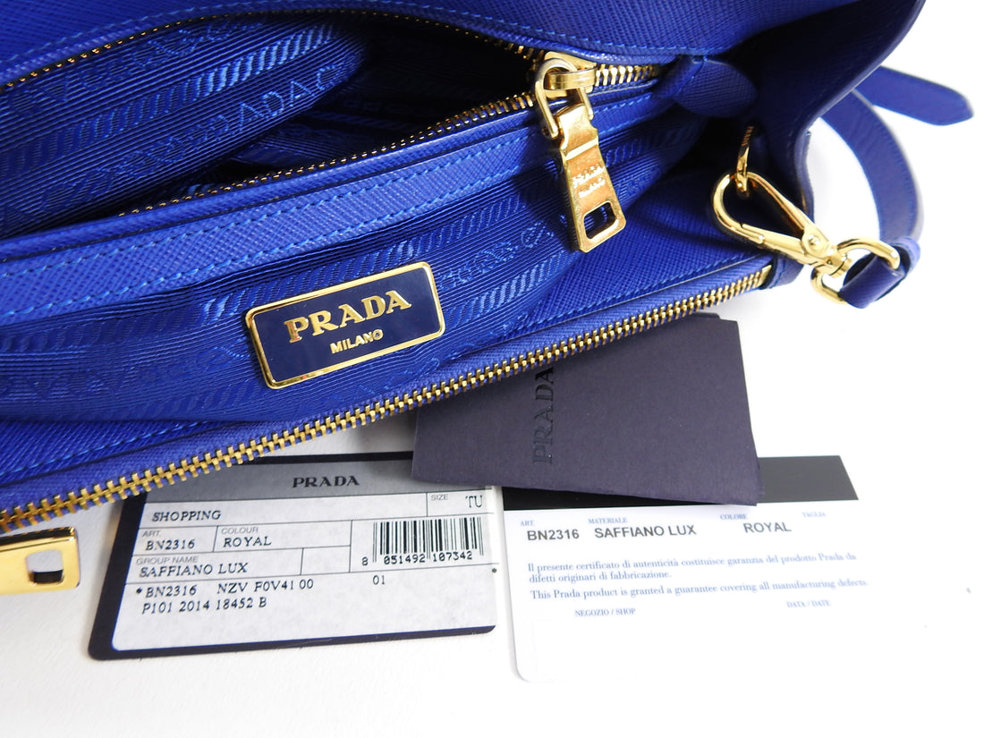 Prada Saffiano Cobalt Blue Mini Galleria Tote Bag – I MISS YOU VINTAGE