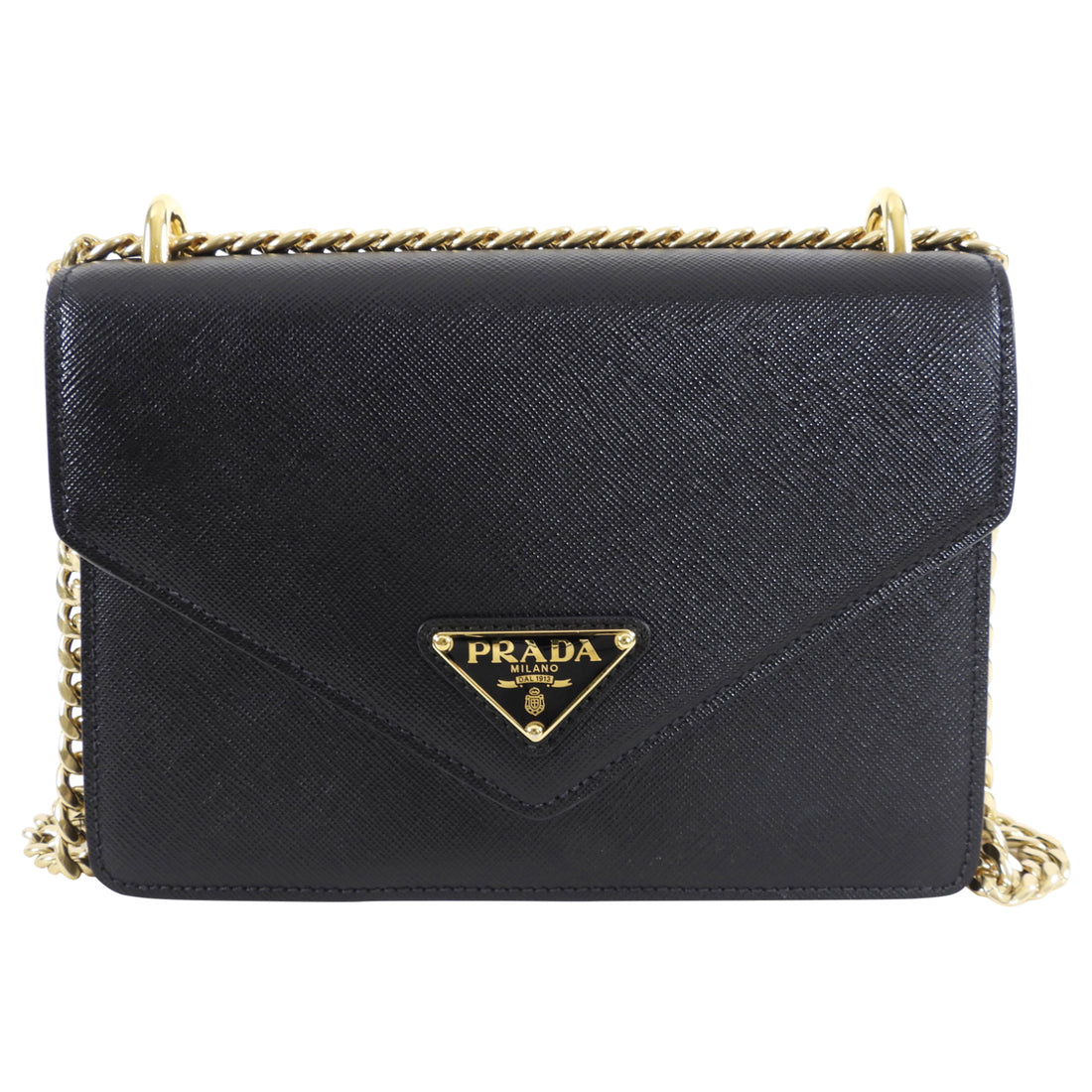 Prada Black Saffiano Small Crossbody Chain Bag – I MISS YOU VINTAGE