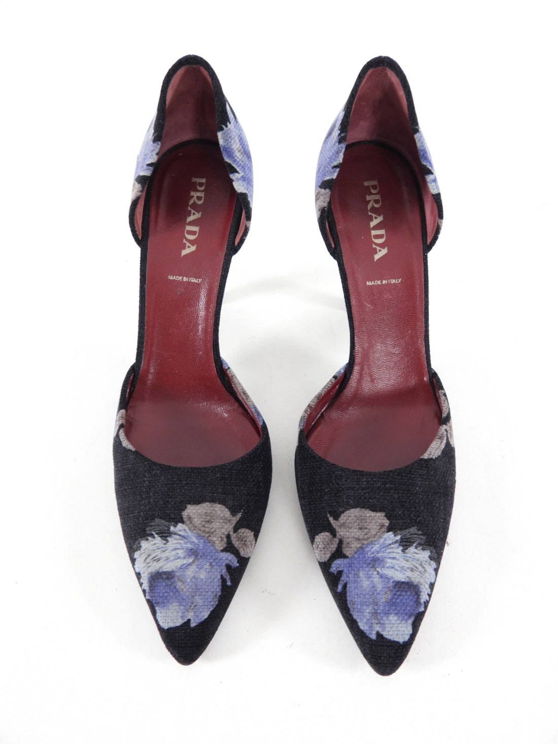 Prada Blue Floral Fabric D'Orsay Pumps - USA  – I MISS YOU VINTAGE