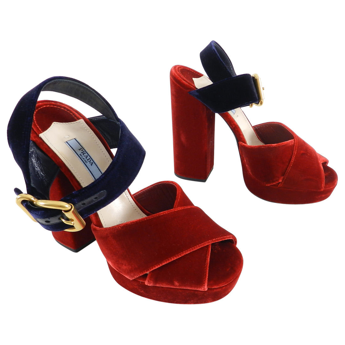 prada red platform sandals