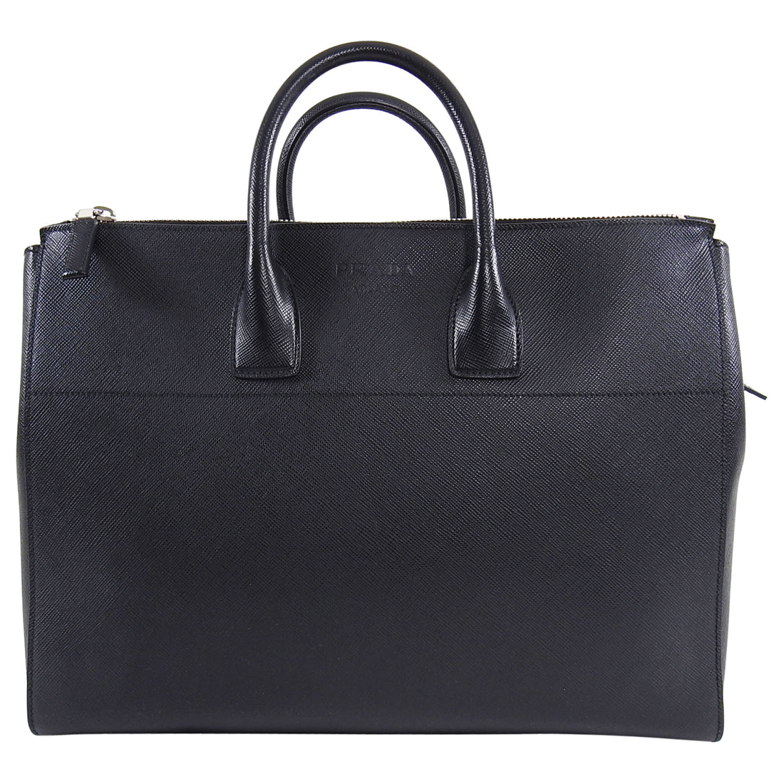 Prada Black Saffiano Leather XL Zippered Executive Tote Bag – I MISS YOU  VINTAGE
