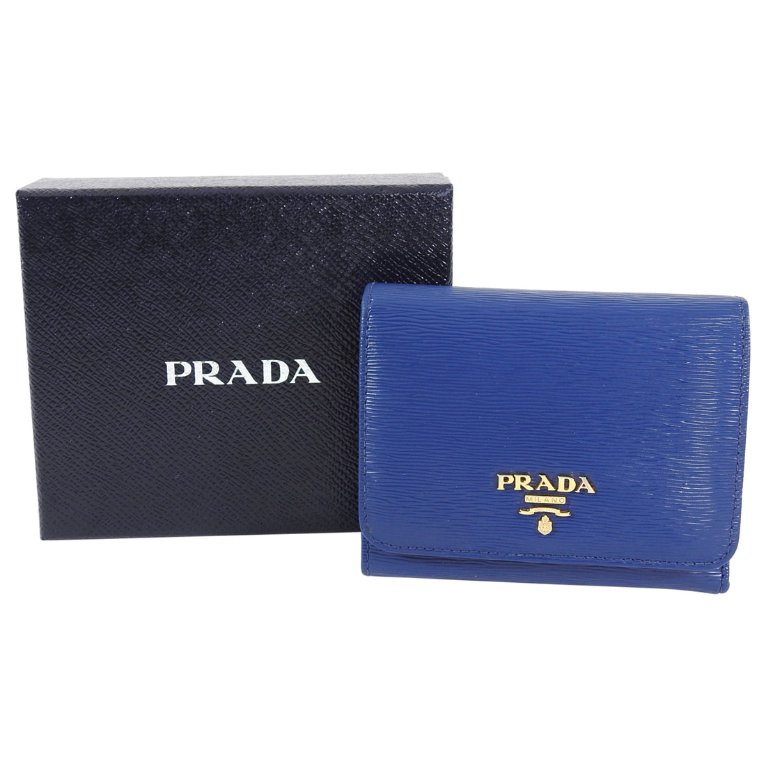 Prada Blue Trifold Leather Wallet – I MISS YOU VINTAGE