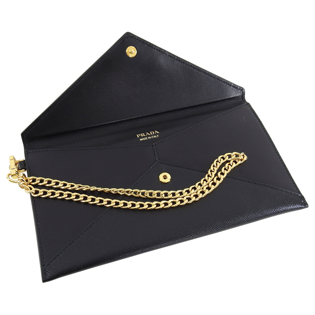 Prada Black Saffiano Envelope Wallet On Chain Wristlet – I MISS YOU VINTAGE