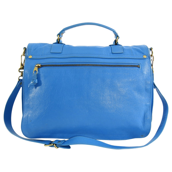 Proenza Schouler PS1 Turquoise Blue Leather Large Messenger Bag – I ...