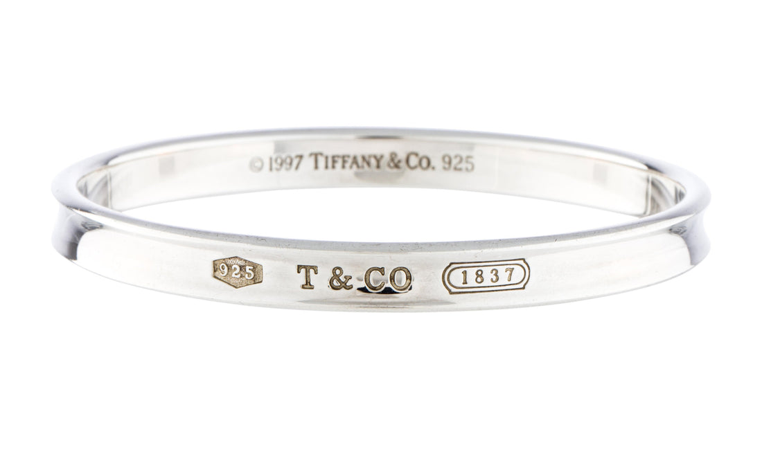 Tiffany and Co. Sterling Silver 1837 Oval Bangle Bracelet