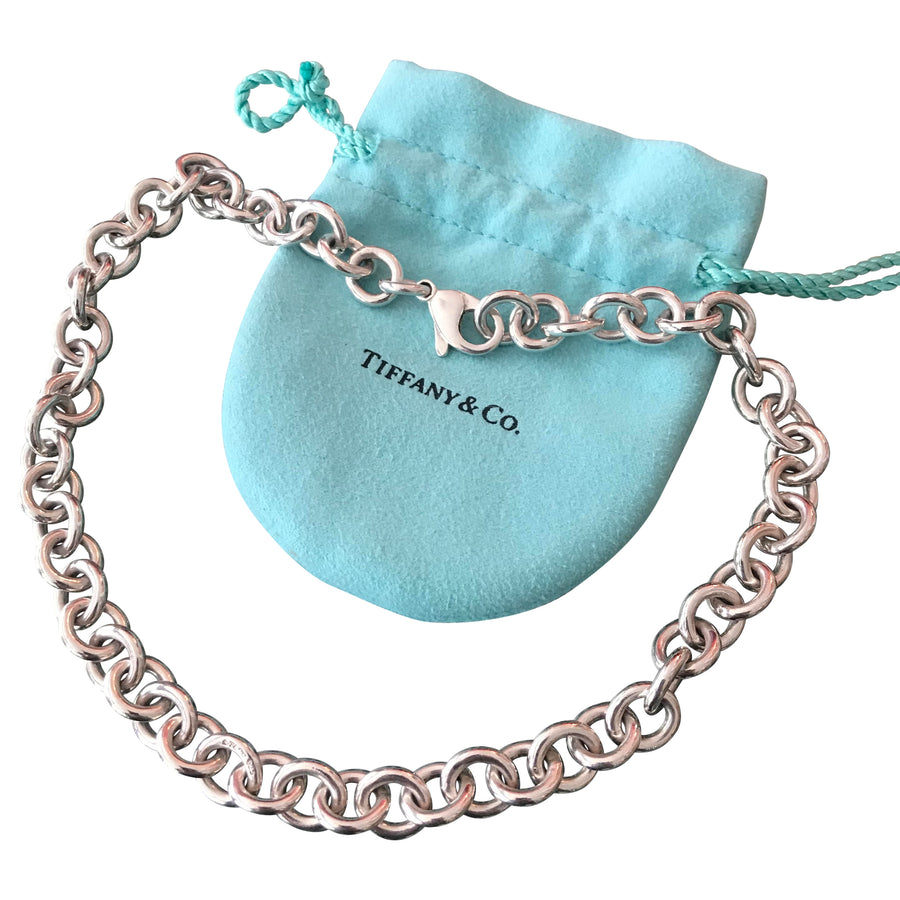 Tiffany and Co. Sterling Silver Heavy Chain Link Choker Necklace – I ...