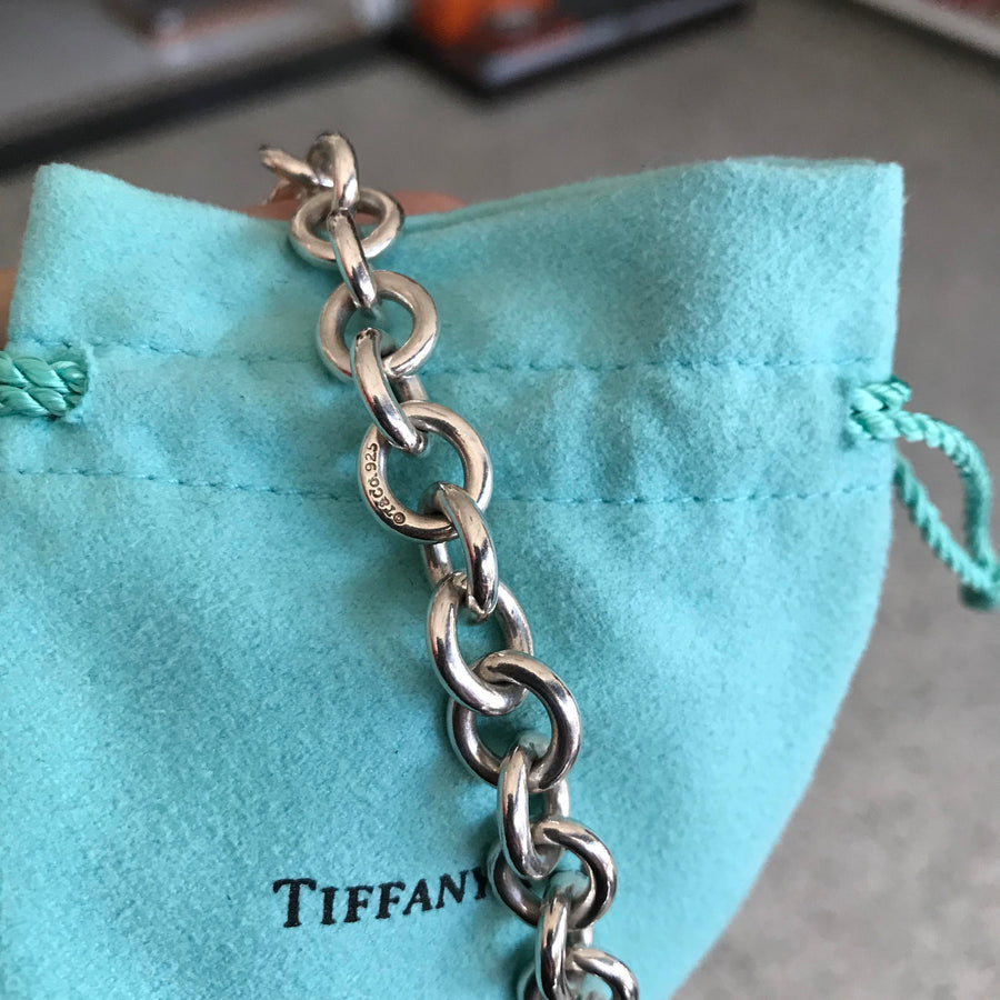Tiffany and Co. Sterling Silver Heavy Chain Link Choker Necklace – I ...