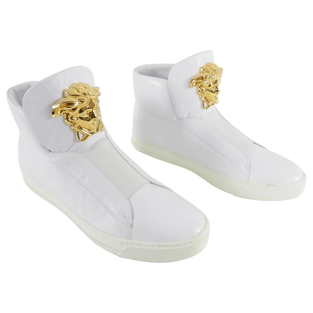 Versace White Leather Palazzo High Top 