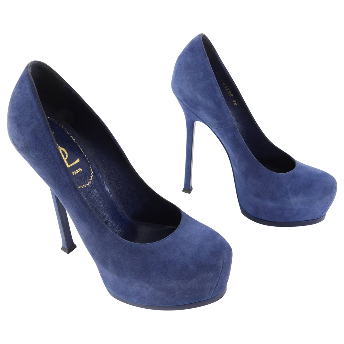 ysl blue pumps