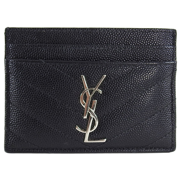 Saint Laurent Black Caviar Leather YSL Card Holder - I ...