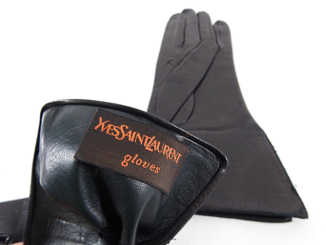 ysl leather gloves