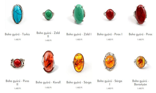Különleges, színes műgyanta berakásos bohém gyűrűinket megtalálhatod üzleteinkben és webshopunkon is.