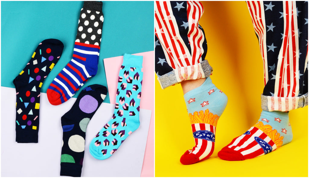 Csíkos, pöttyös, színes pop-art stílusú zoknikollekciónk