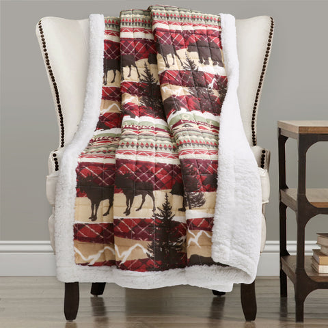 Holiday Lodge Sherpa Throw by Lush Decor